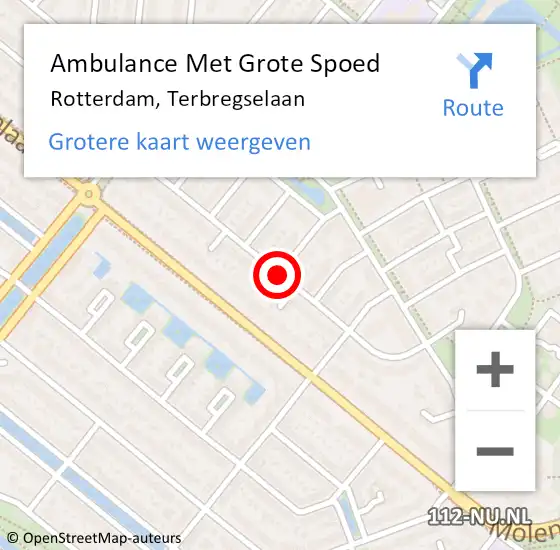 Locatie op kaart van de 112 melding: Ambulance Met Grote Spoed Naar Rotterdam, Terbregselaan op 10 maart 2021 03:50