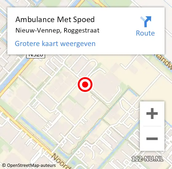 Locatie op kaart van de 112 melding: Ambulance Met Spoed Naar Nieuw-Vennep, Roggestraat op 10 maart 2021 10:29