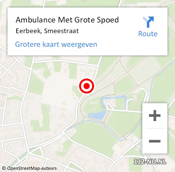 Locatie op kaart van de 112 melding: Ambulance Met Grote Spoed Naar Eerbeek, Smeestraat op 10 maart 2021 11:06