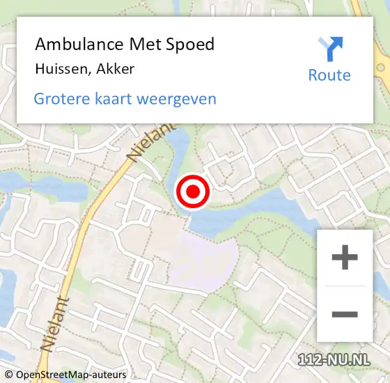 Locatie op kaart van de 112 melding: Ambulance Met Spoed Naar Huissen, Akker op 10 maart 2021 12:41
