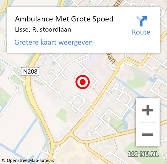 Locatie op kaart van de 112 melding: Ambulance Met Grote Spoed Naar Lisse, Rustoordlaan op 10 maart 2021 12:57