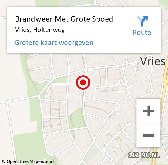 Locatie op kaart van de 112 melding: Brandweer Met Grote Spoed Naar Vries, Holtenweg op 10 maart 2021 13:30