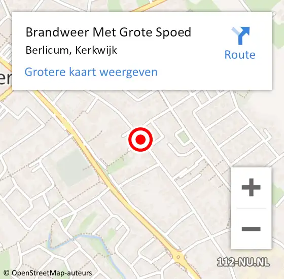 Locatie op kaart van de 112 melding: Brandweer Met Grote Spoed Naar Berlicum, Kerkwijk op 10 maart 2021 13:40