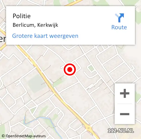 Locatie op kaart van de 112 melding: Politie Berlicum, Kerkwijk op 10 maart 2021 13:51