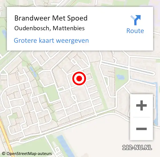 Locatie op kaart van de 112 melding: Brandweer Met Spoed Naar Oudenbosch, Mattenbies op 10 maart 2021 16:43