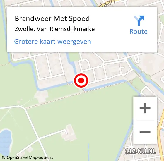 Locatie op kaart van de 112 melding: Brandweer Met Spoed Naar Zwolle, Van Riemsdijkmarke op 4 juni 2014 12:13