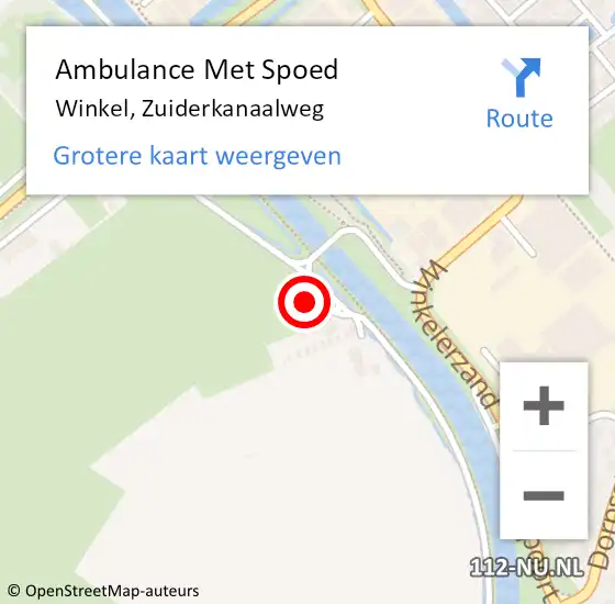 Locatie op kaart van de 112 melding: Ambulance Met Spoed Naar Winkel, Zuiderkanaalweg op 10 maart 2021 17:48