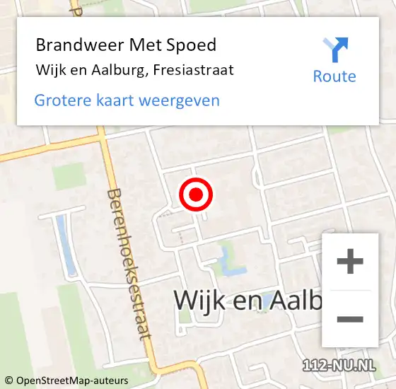 Locatie op kaart van de 112 melding: Brandweer Met Spoed Naar Wijk en Aalburg, Fresiastraat op 10 maart 2021 17:49