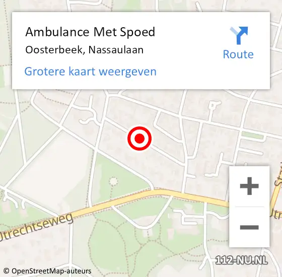 Locatie op kaart van de 112 melding: Ambulance Met Spoed Naar Oosterbeek, Nassaulaan op 10 maart 2021 19:12