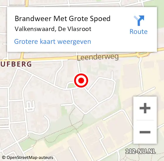 Locatie op kaart van de 112 melding: Brandweer Met Grote Spoed Naar Valkenswaard, De Vlasroot op 10 maart 2021 20:57