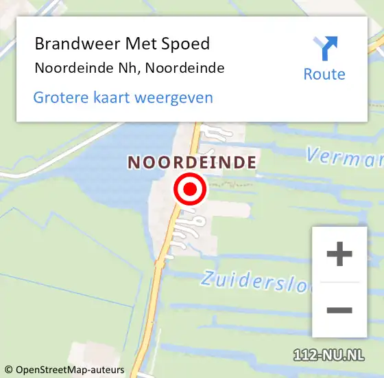 Locatie op kaart van de 112 melding: Brandweer Met Spoed Naar Noordeinde Nh, Noordeinde op 11 maart 2021 07:23