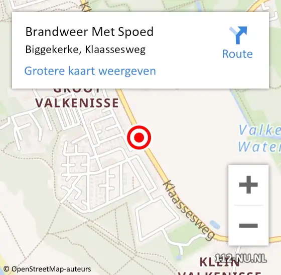 Locatie op kaart van de 112 melding: Brandweer Met Spoed Naar Biggekerke, Klaassesweg op 11 maart 2021 09:05