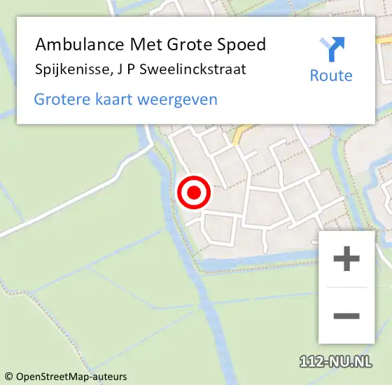 Locatie op kaart van de 112 melding: Ambulance Met Grote Spoed Naar Spijkenisse, J P Sweelinckstraat op 11 maart 2021 09:37