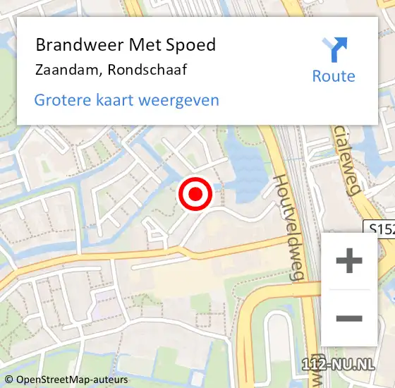 Locatie op kaart van de 112 melding: Brandweer Met Spoed Naar Zaandam, Rondschaaf op 11 maart 2021 09:47