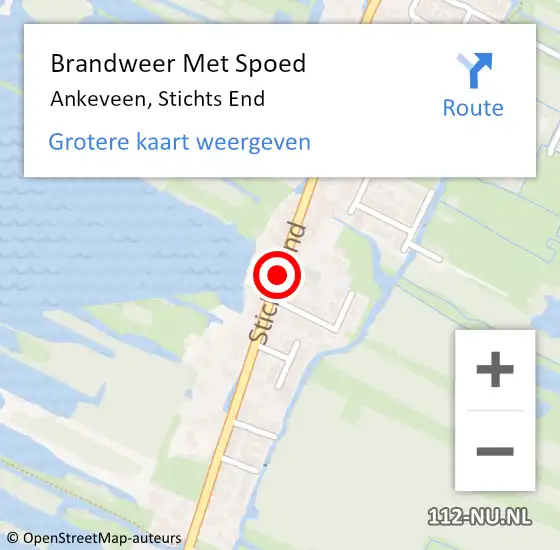 Locatie op kaart van de 112 melding: Brandweer Met Spoed Naar Ankeveen, Stichts End op 11 maart 2021 10:20