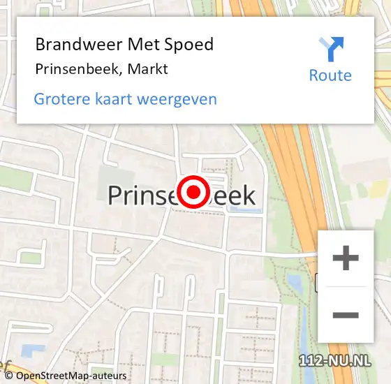 Locatie op kaart van de 112 melding: Brandweer Met Spoed Naar Prinsenbeek, Markt op 11 maart 2021 10:26