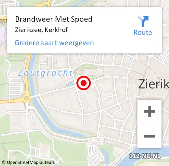 Locatie op kaart van de 112 melding: Brandweer Met Spoed Naar Zierikzee, Kerkhof op 11 maart 2021 10:32