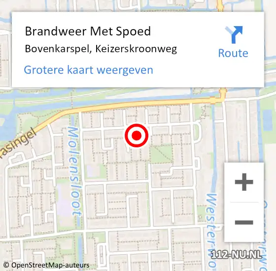 Locatie op kaart van de 112 melding: Brandweer Met Spoed Naar Bovenkarspel, Keizerskroonweg op 11 maart 2021 10:38