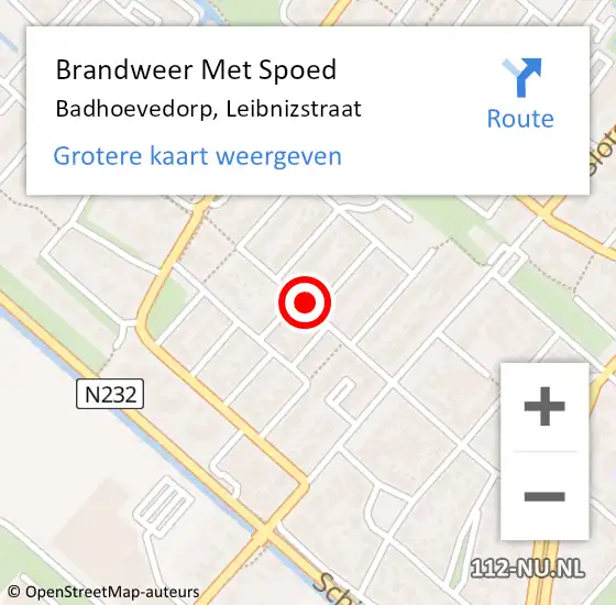 Locatie op kaart van de 112 melding: Brandweer Met Spoed Naar Badhoevedorp, Leibnizstraat op 11 maart 2021 10:51