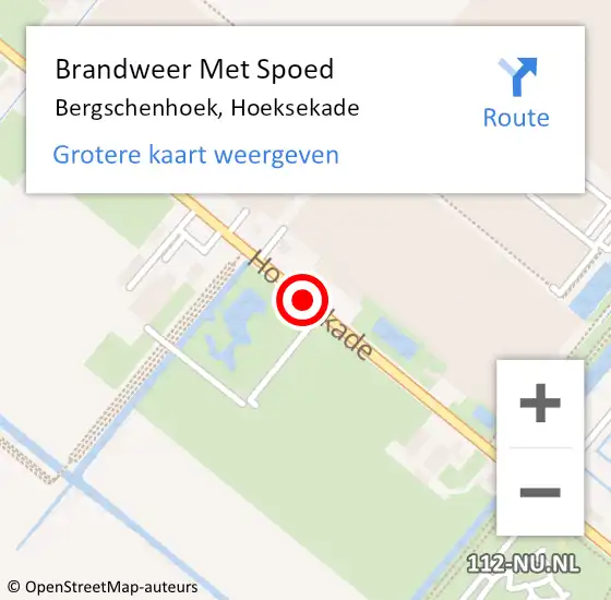 Locatie op kaart van de 112 melding: Brandweer Met Spoed Naar Bergschenhoek, Hoeksekade op 11 maart 2021 10:52