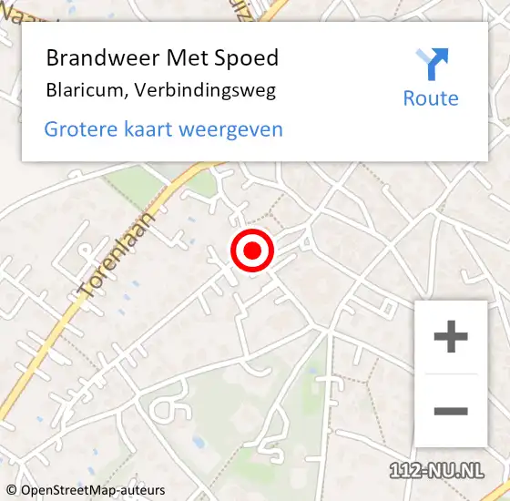 Locatie op kaart van de 112 melding: Brandweer Met Spoed Naar Blaricum, Verbindingsweg op 11 maart 2021 10:57