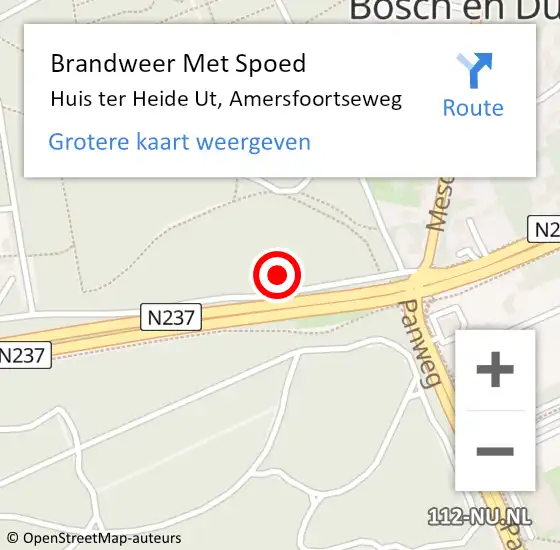 Locatie op kaart van de 112 melding: Brandweer Met Spoed Naar Huis ter Heide Ut, Amersfoortseweg op 11 maart 2021 11:18