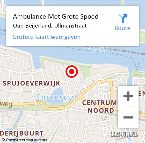 Locatie op kaart van de 112 melding: Ambulance Met Grote Spoed Naar Oud-Beijerland, Ullmanstraat op 11 maart 2021 11:20