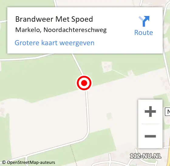 Locatie op kaart van de 112 melding: Brandweer Met Spoed Naar Markelo, Noordachtereschweg op 11 maart 2021 11:22