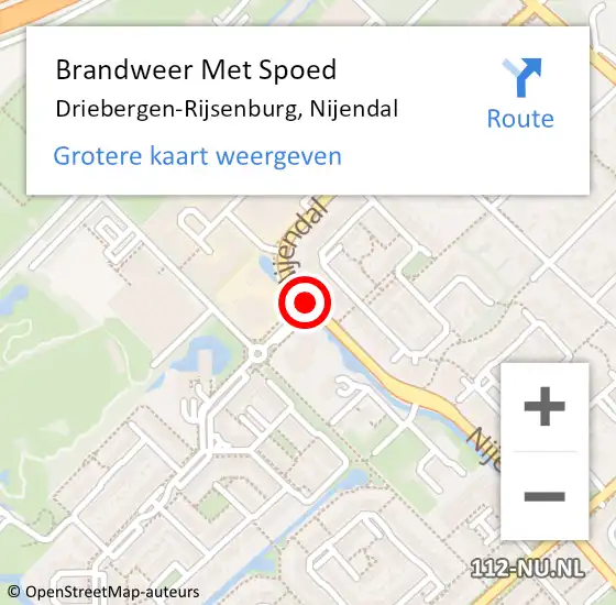 Locatie op kaart van de 112 melding: Brandweer Met Spoed Naar Driebergen-Rijsenburg, Nijendal op 11 maart 2021 11:24