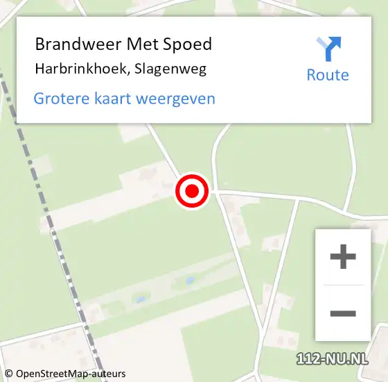 Locatie op kaart van de 112 melding: Brandweer Met Spoed Naar Harbrinkhoek, Slagenweg op 11 maart 2021 11:51