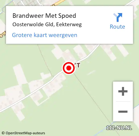 Locatie op kaart van de 112 melding: Brandweer Met Spoed Naar Oosterwolde Gld, Eekterweg op 11 maart 2021 12:17