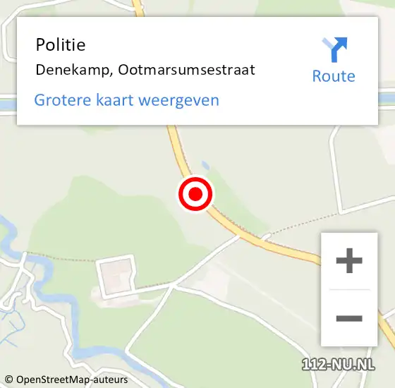 Locatie op kaart van de 112 melding: Politie Denekamp, Ootmarsumsestraat op 11 maart 2021 12:23