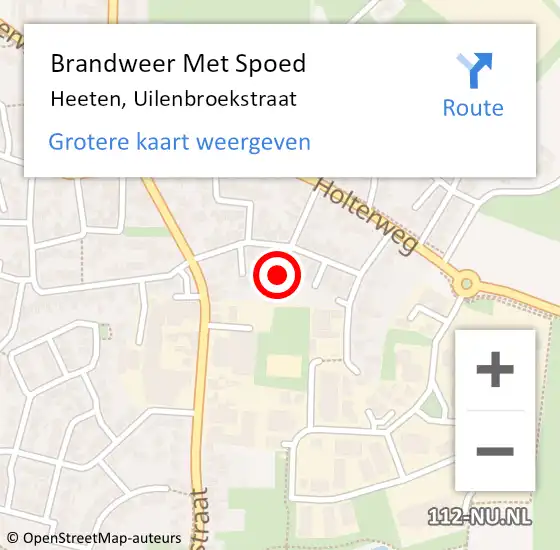 Locatie op kaart van de 112 melding: Brandweer Met Spoed Naar Heeten, Uilenbroekstraat op 11 maart 2021 12:33