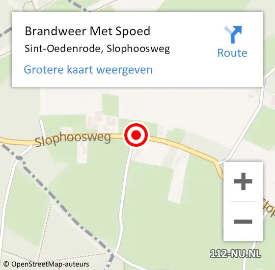 Locatie op kaart van de 112 melding: Brandweer Met Spoed Naar Sint-Oedenrode, Slophoosweg op 11 maart 2021 12:38