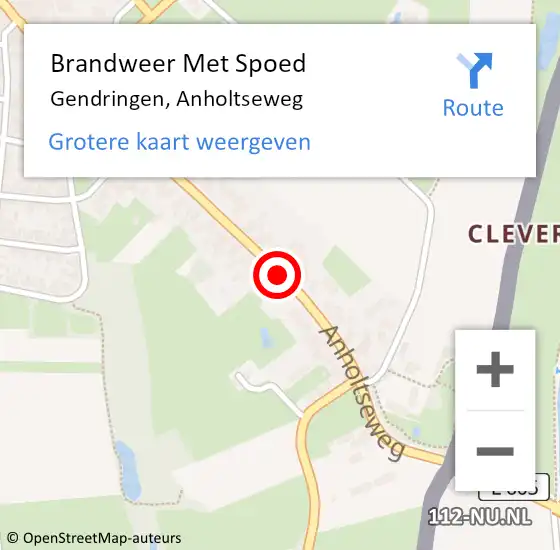 Locatie op kaart van de 112 melding: Brandweer Met Spoed Naar Gendringen, Anholtseweg op 11 maart 2021 12:55