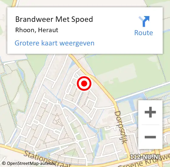 Locatie op kaart van de 112 melding: Brandweer Met Spoed Naar Rhoon, Heraut op 11 maart 2021 13:16