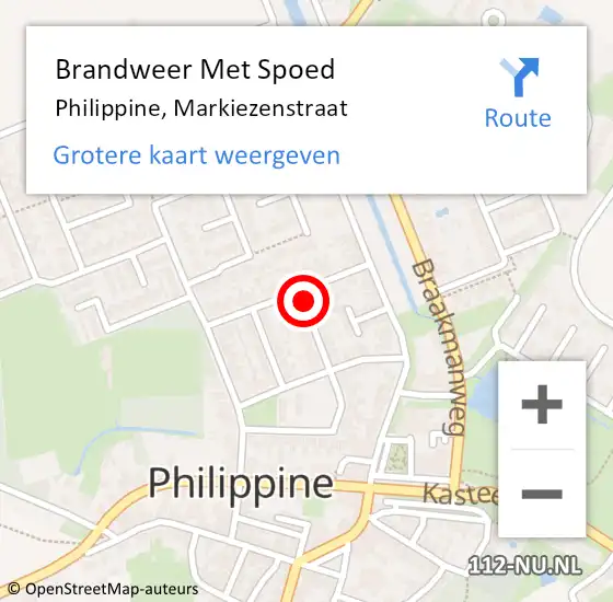 Locatie op kaart van de 112 melding: Brandweer Met Spoed Naar Philippine, Markiezenstraat op 11 maart 2021 13:35