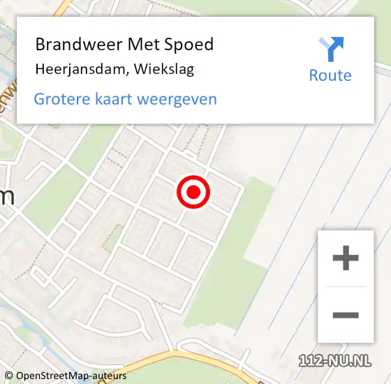 Locatie op kaart van de 112 melding: Brandweer Met Spoed Naar Heerjansdam, Wiekslag op 11 maart 2021 13:44