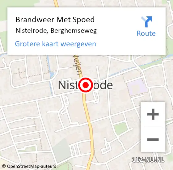 Locatie op kaart van de 112 melding: Brandweer Met Spoed Naar Nistelrode, Berghemseweg op 11 maart 2021 13:57