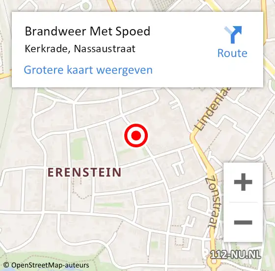 Locatie op kaart van de 112 melding: Brandweer Met Spoed Naar Kerkrade, Nassaustraat op 11 maart 2021 14:09