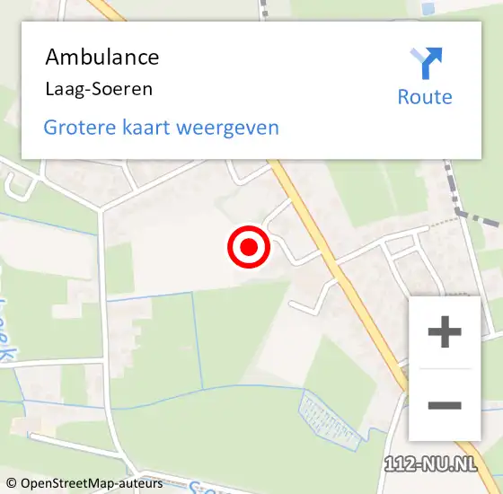 Locatie op kaart van de 112 melding: Ambulance Laag-Soeren op 11 maart 2021 15:28