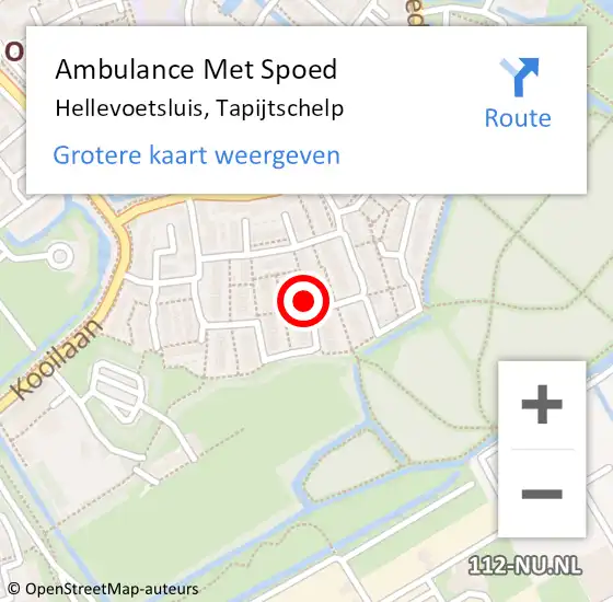 Locatie op kaart van de 112 melding: Ambulance Met Spoed Naar Hellevoetsluis, Tapijtschelp op 11 maart 2021 16:15