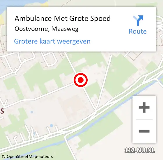 Locatie op kaart van de 112 melding: Ambulance Met Grote Spoed Naar Oostvoorne, Maasweg op 11 maart 2021 16:41