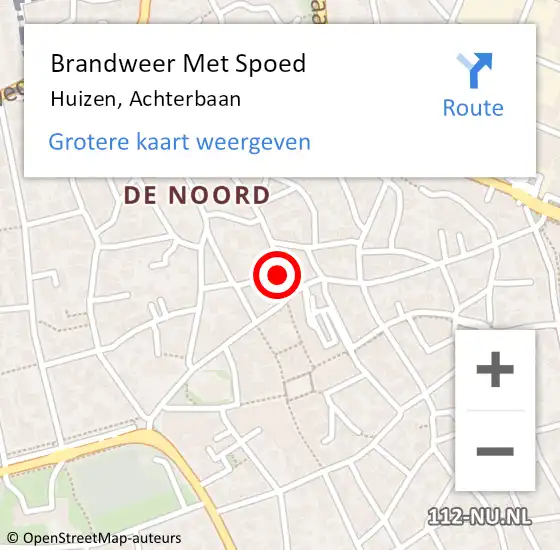 Locatie op kaart van de 112 melding: Brandweer Met Spoed Naar Huizen, Achterbaan op 11 maart 2021 16:48