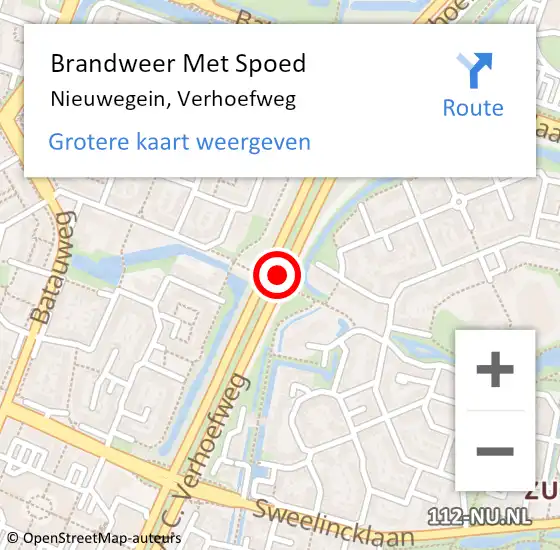 Locatie op kaart van de 112 melding: Brandweer Met Spoed Naar Nieuwegein, Verhoefweg op 11 maart 2021 16:49