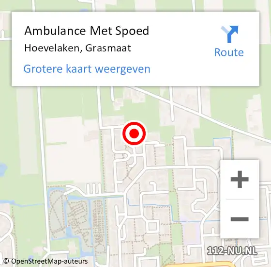 Locatie op kaart van de 112 melding: Ambulance Met Spoed Naar Hoevelaken, Grasmaat op 11 maart 2021 16:57