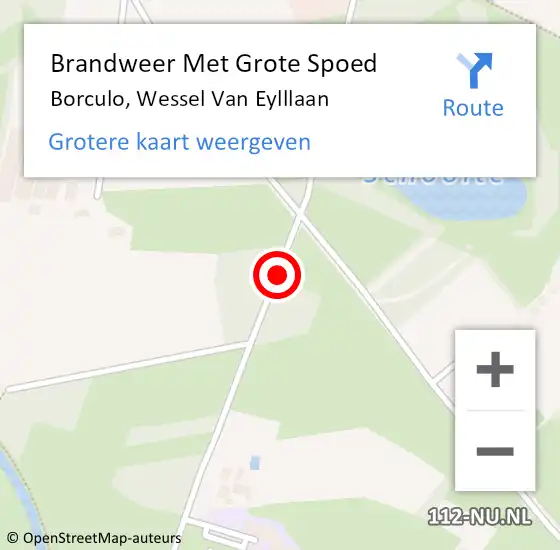 Locatie op kaart van de 112 melding: Brandweer Met Grote Spoed Naar Borculo, Wessel Van Eylllaan op 11 maart 2021 17:29