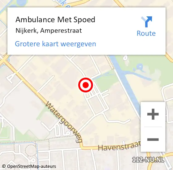 Locatie op kaart van de 112 melding: Ambulance Met Spoed Naar Nijkerk, Amperestraat op 11 maart 2021 17:49