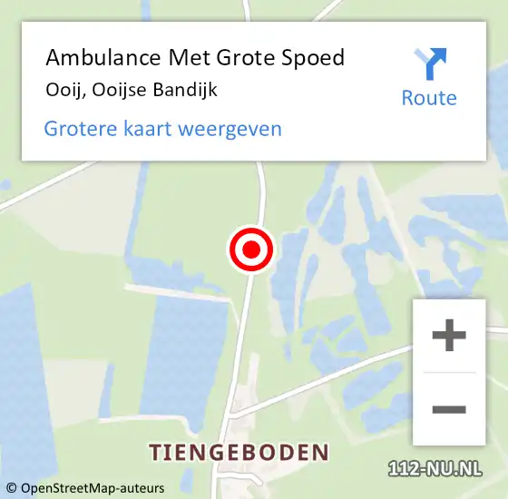 Locatie op kaart van de 112 melding: Ambulance Met Grote Spoed Naar Ooij, Ooijse Bandijk op 11 maart 2021 18:15
