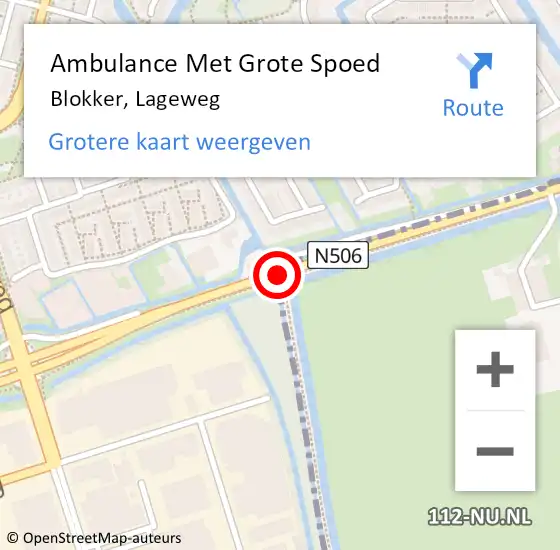 Locatie op kaart van de 112 melding: Ambulance Met Grote Spoed Naar Lageweg op 11 maart 2021 20:04